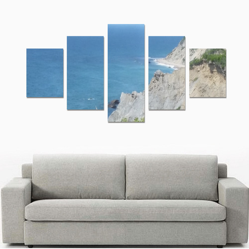 Block Island Bluffs - Block Island, Rhode Island Canvas Print Sets B (No Frame)