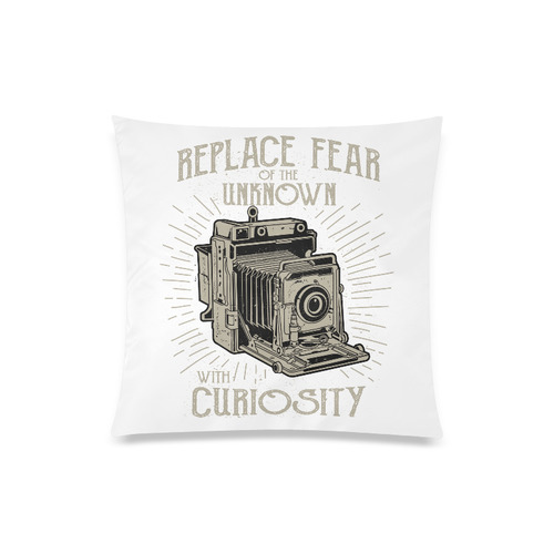 Replace Fear White Custom Zippered Pillow Case 20"x20"(Twin Sides)