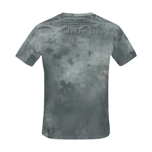 Dark grey letter vintage batik look All Over Print T-Shirt for Men (USA Size) (Model T40)