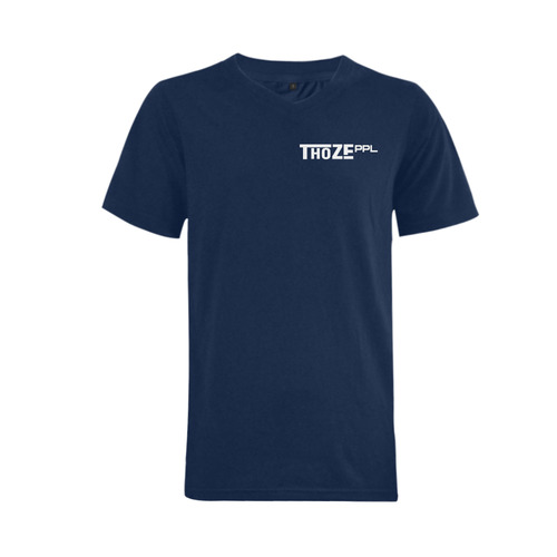 Thoze People V-Neck (Navy Blue) Men's V-Neck T-shirt  Big Size(USA Size) (Model T10)