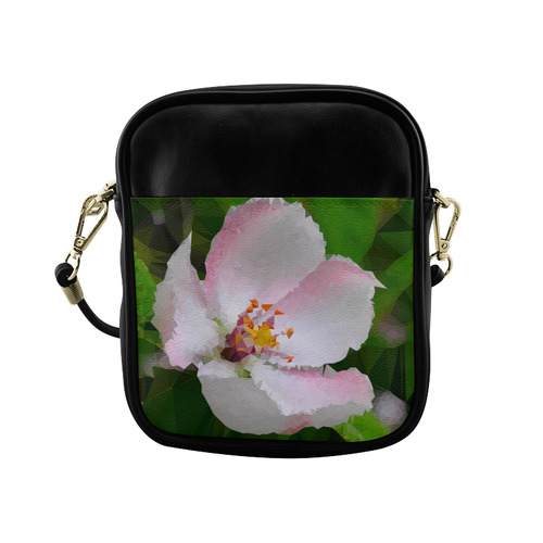 Pink Spring Floral Low Poly Geometric Sling Bag (Model 1627)