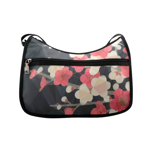 Pink Sakura Japanese Floral Low Poly Geometric Crossbody Bags (Model 1616)