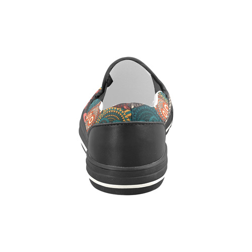 Polychrome Owl Mask Slip-on Canvas Shoes for Kid (Model 019)