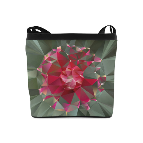 Ruby Low Poly Floral Geometric Triangles Crossbody Bags (Model 1613)