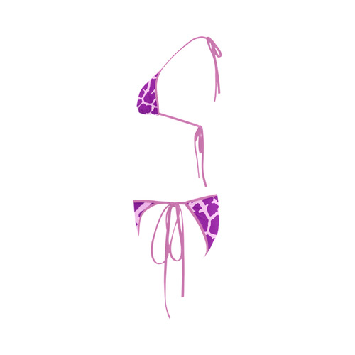 Purple Giraffe Print Custom Bikini Swimsuit
