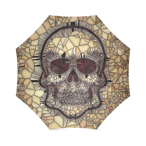 Glass Mosaic Skull,beige by JamColors Foldable Umbrella (Model U01)