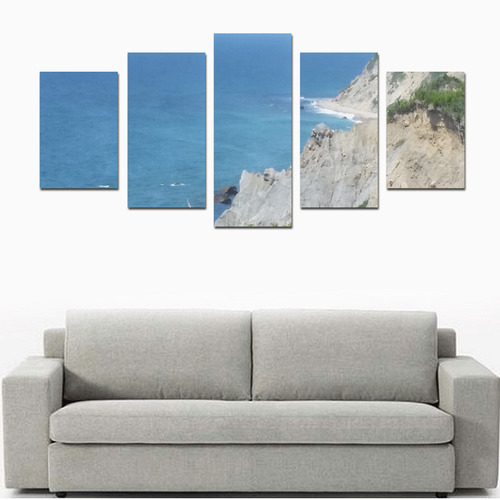 Block Island Bluffs - Block Island, Rhode Island Canvas Print Sets D (No Frame)