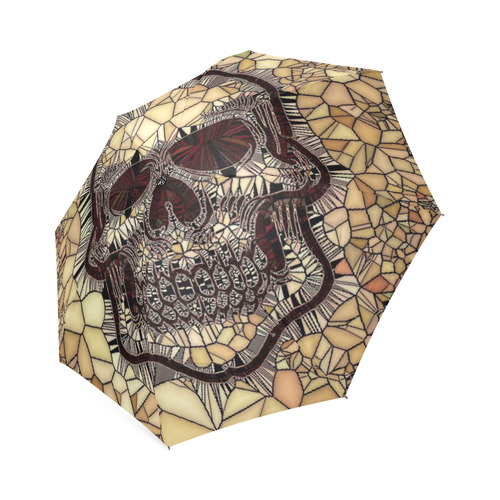 Glass Mosaic Skull,beige by JamColors Foldable Umbrella (Model U01)