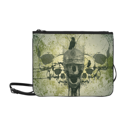 Green skull Slim Clutch Bag (Model 1668)