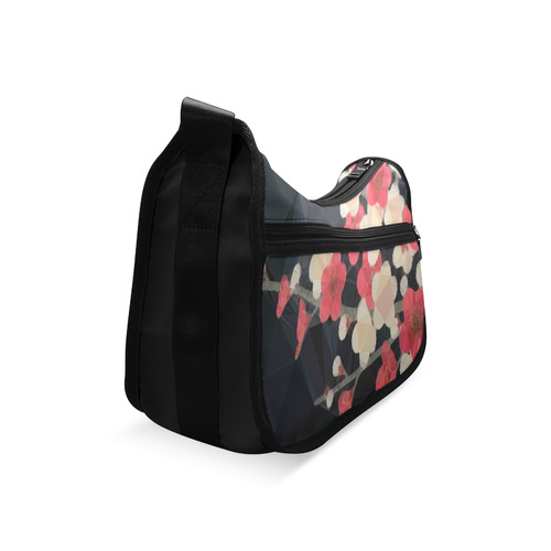 Pink Sakura Japanese Floral Low Poly Geometric Crossbody Bags (Model 1616)