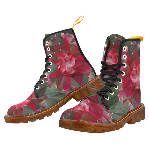 Ruby Low Poly Floral Geometric Triangles Martin Boots For Women Model 1203H