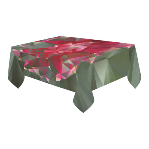 Ruby Low Poly Floral Geometric Triangles Cotton Linen Tablecloth 60" x 90"