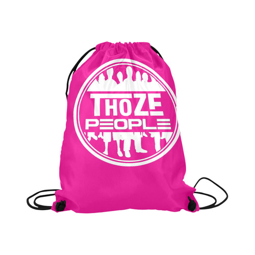 Thoze Pull String Paq Pink Large Drawstring Bag Model 1604 (Twin Sides)  16.5"(W) * 19.3"(H)