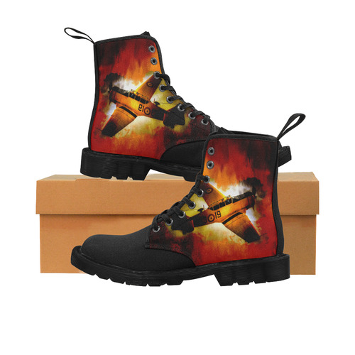 Fire Fly Martin Boots for Men (Black) (Model 1203H)