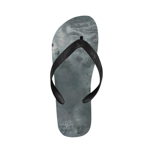 Dark grey letter vintage batik look Flip Flops for Men/Women (Model 040)
