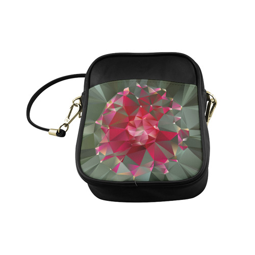 Ruby Low Poly Floral Geometric Triangles Sling Bag (Model 1627)