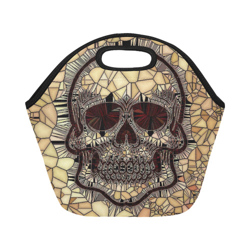 Glass Mosaic Skull,beige by JamColors Neoprene Lunch Bag/Small (Model 1669)