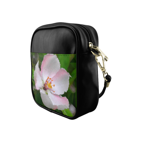 Pink Spring Floral Low Poly Geometric Sling Bag (Model 1627)