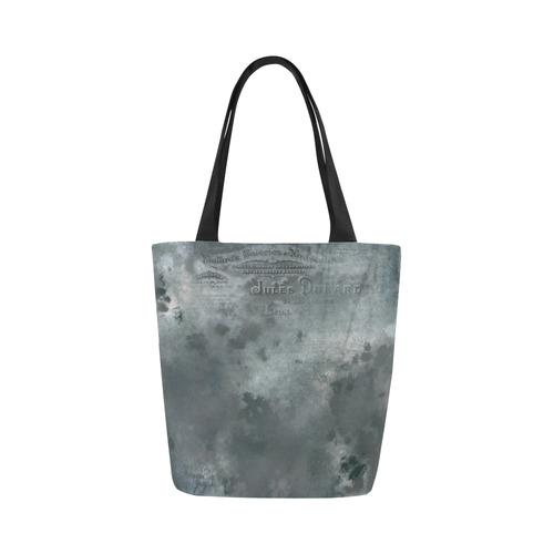 Dark grey letter vintage batik look Canvas Tote Bag (Model 1657)