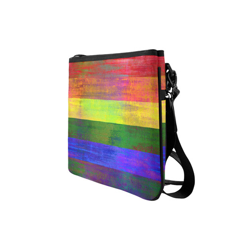 Rainbow Flag Colored Stripes Dark Grunge Slim Clutch Bag (Model 1668)