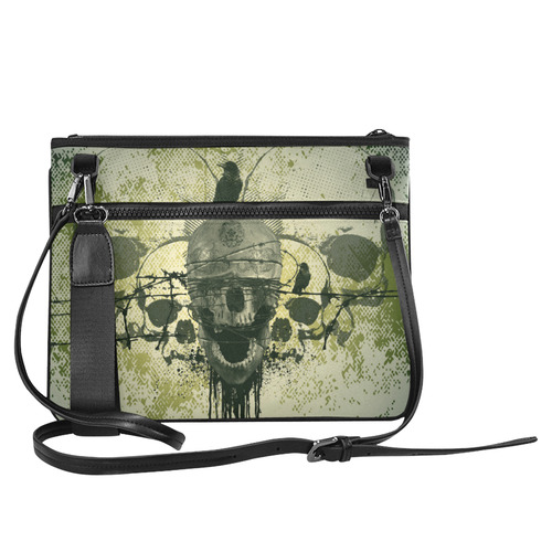 Green skull Slim Clutch Bag (Model 1668)