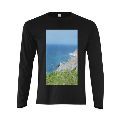 Block Island Bluffs - Block Island, Rhode Island Sunny Men's T-shirt (long-sleeve) (Model T08)