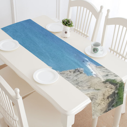 Block Island Bluffs - Block Island, Rhode Island Table Runner 14x72 inch