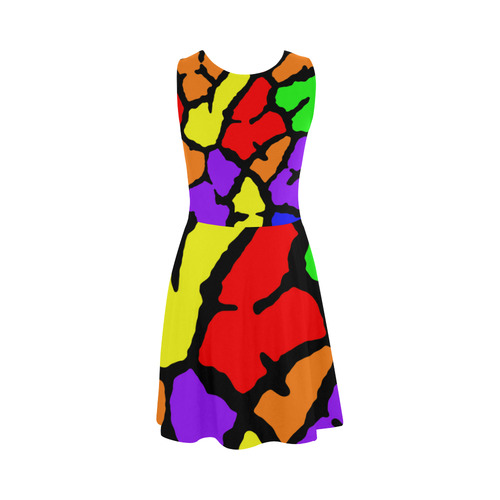 Rainbow Giraffe Print Atalanta Sundress (Model D04)