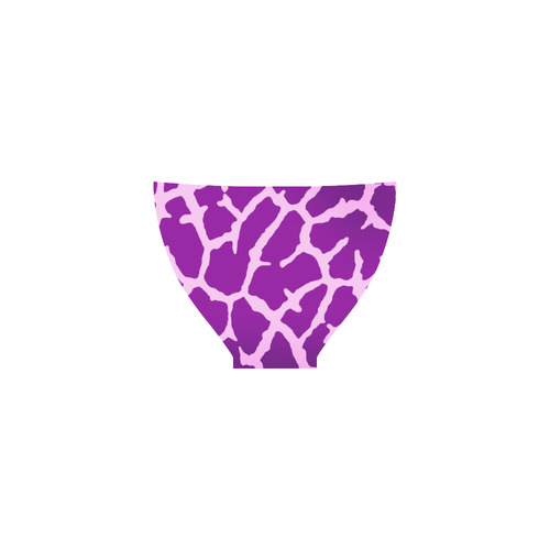 Purple Giraffe Print Custom Bikini Swimsuit