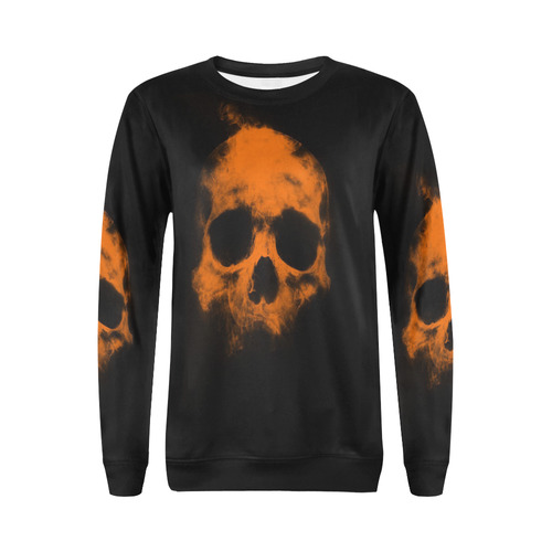 shadowy skull C by JamColors All Over Print Crewneck Sweatshirt for Women (Model H18)