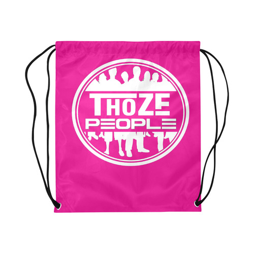 Thoze Pull String Paq Pink Large Drawstring Bag Model 1604 (Twin Sides)  16.5"(W) * 19.3"(H)