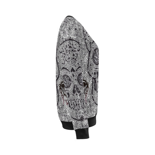 Mosaic Skull All Over Print Crewneck Sweatshirt for Women (Model H18)