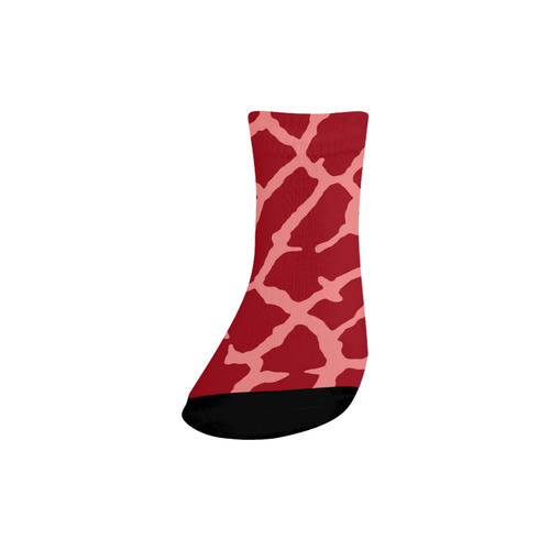 Red Giraffe Print Quarter Socks