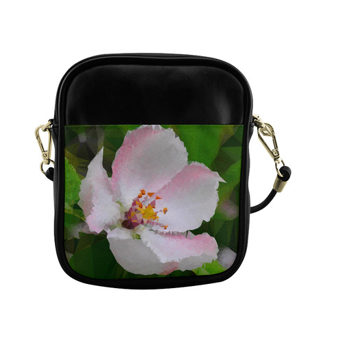Pink Spring Floral Low Poly Geometric Sling Bag (Model 1627)