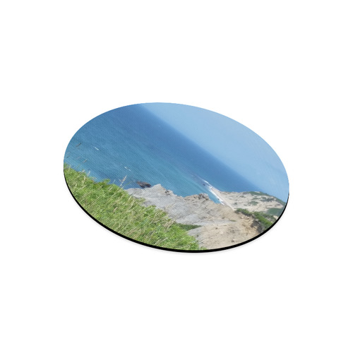 Block Island Bluffs - Block Island, Rhode Island Round Mousepad