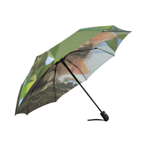 Kitten In Tree Low Poly Triangles Auto-Foldable Umbrella (Model U04)