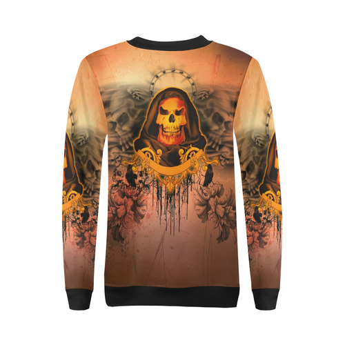 The skulls All Over Print Crewneck Sweatshirt for Women (Model H18)