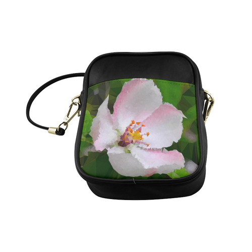 Pink Spring Floral Low Poly Geometric Sling Bag (Model 1627)