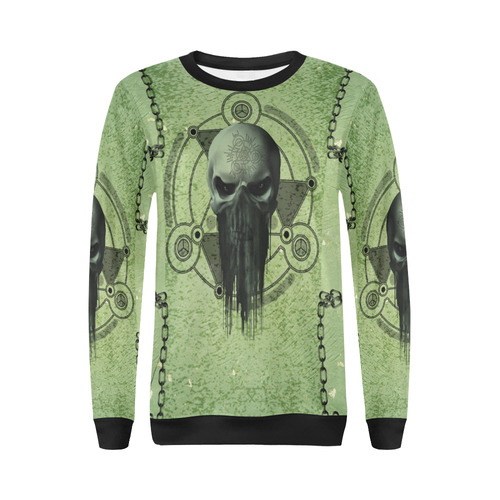 Scary skull All Over Print Crewneck Sweatshirt for Women (Model H18)