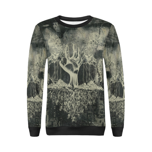 The dark side, skulls All Over Print Crewneck Sweatshirt for Women (Model H18)