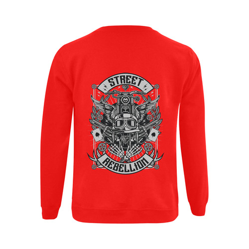 Street Rebellion Red Gildan Crewneck Sweatshirt(NEW) (Model H01)