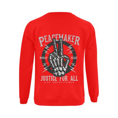 Peace Maker Red Gildan Crewneck Sweatshirt(NEW) (Model H01)