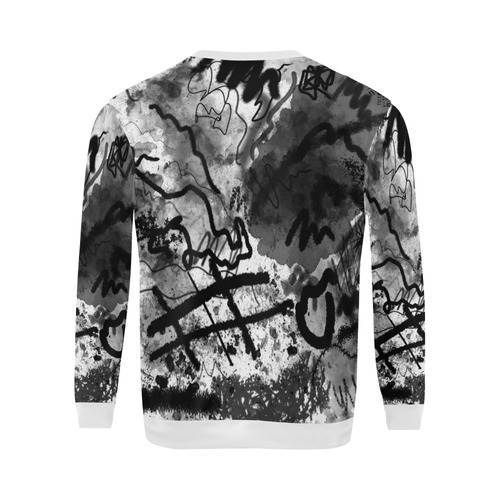 Abstract Sketch All Over Print Crewneck Sweatshirt for Men/Large (Model H18)