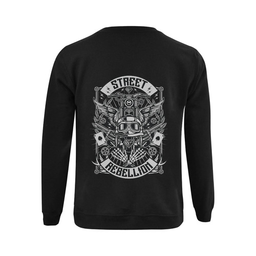 Street Rebellion Black Gildan Crewneck Sweatshirt(NEW) (Model H01)