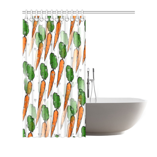 Carrot Popart by NIco Bielow Shower Curtain 72"x72"