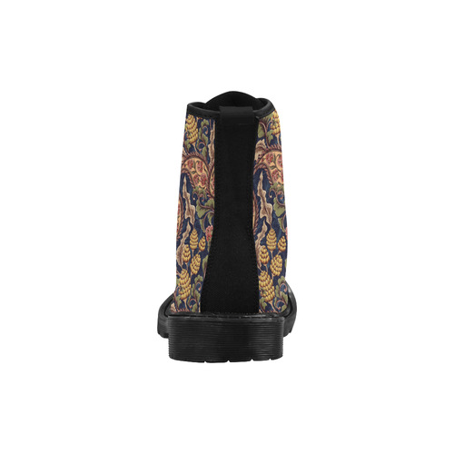 Floral Retro Wallpaper I Martin Boots for Men (Black) (Model 1203H)