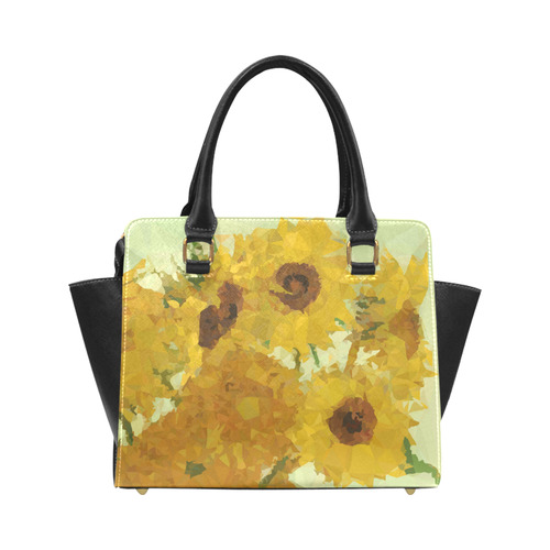 Van Gogh Sunflowers Low Poly Triangles Classic Shoulder Handbag (Model 1653)