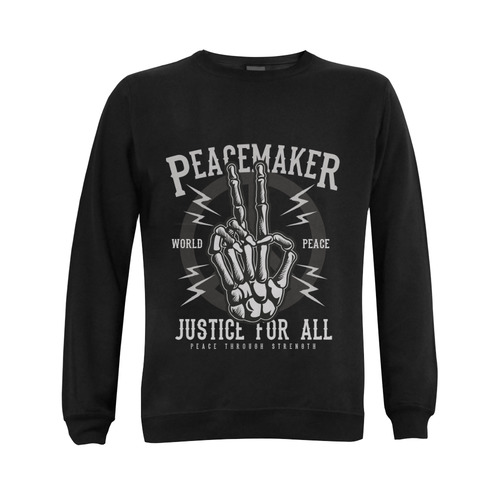 Peace Maker Black Gildan Crewneck Sweatshirt(NEW) (Model H01)