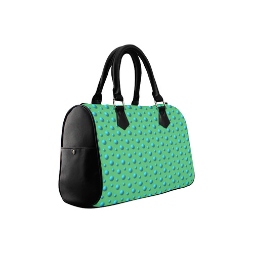 Terrific Turquoise Polka Dots on Glorious Green Boston Handbag (Model 1621)