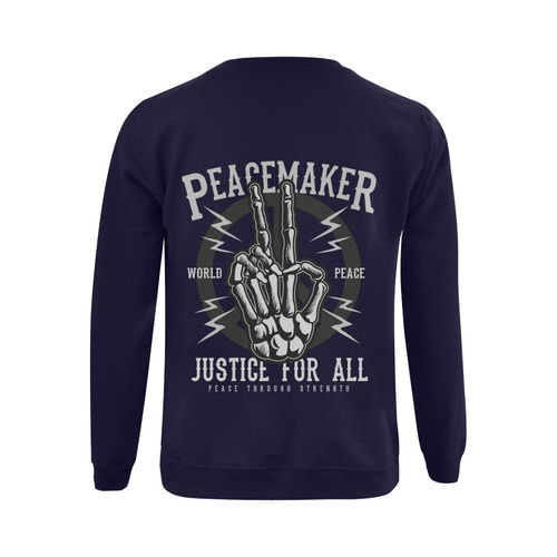 Peace Maker Dark Blue Gildan Crewneck Sweatshirt(NEW) (Model H01)